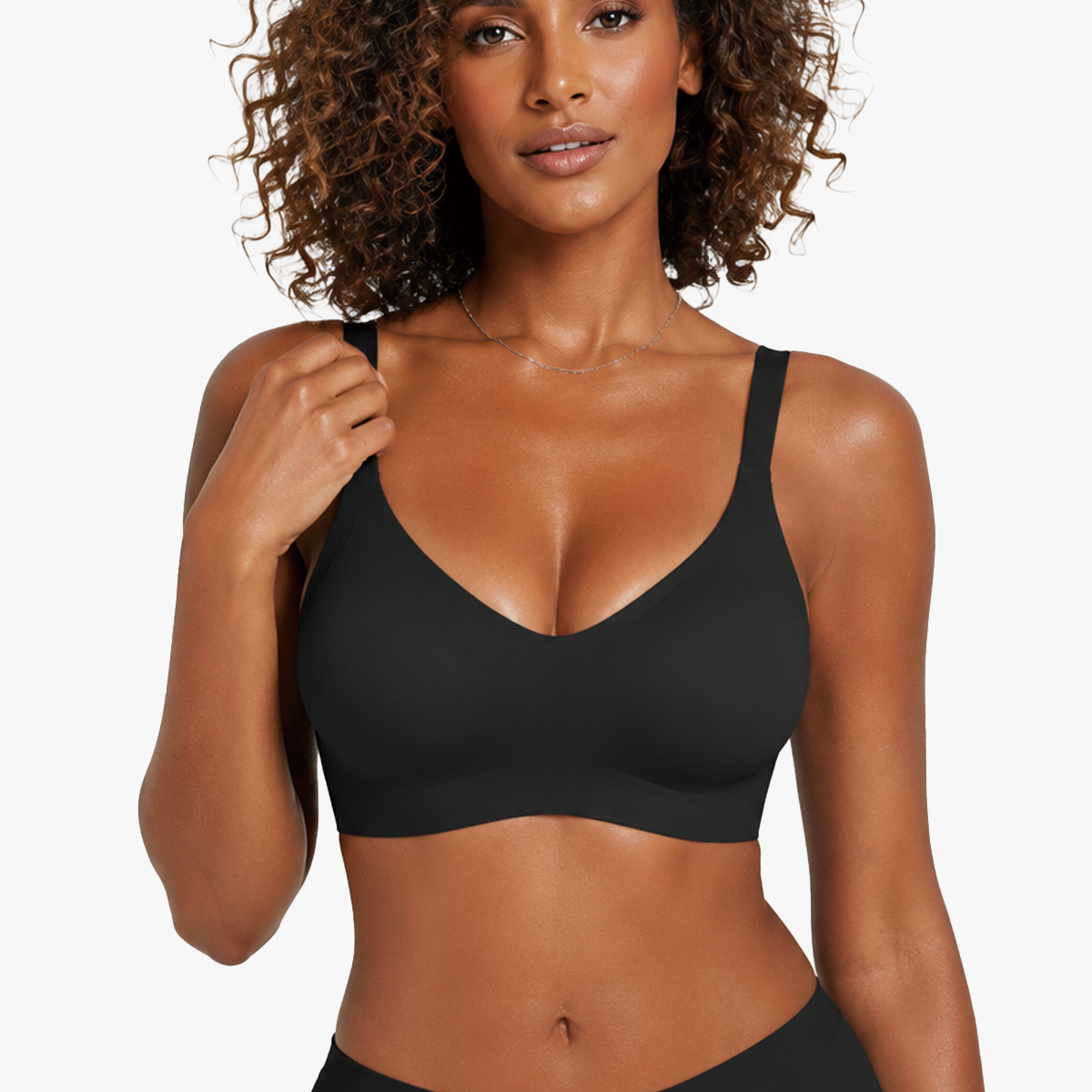 Jelly Bras for Women No Underwire Full Coverage Push Up Bra Wireless Seamless Bra Comfortable Tshirt Bralettes Black