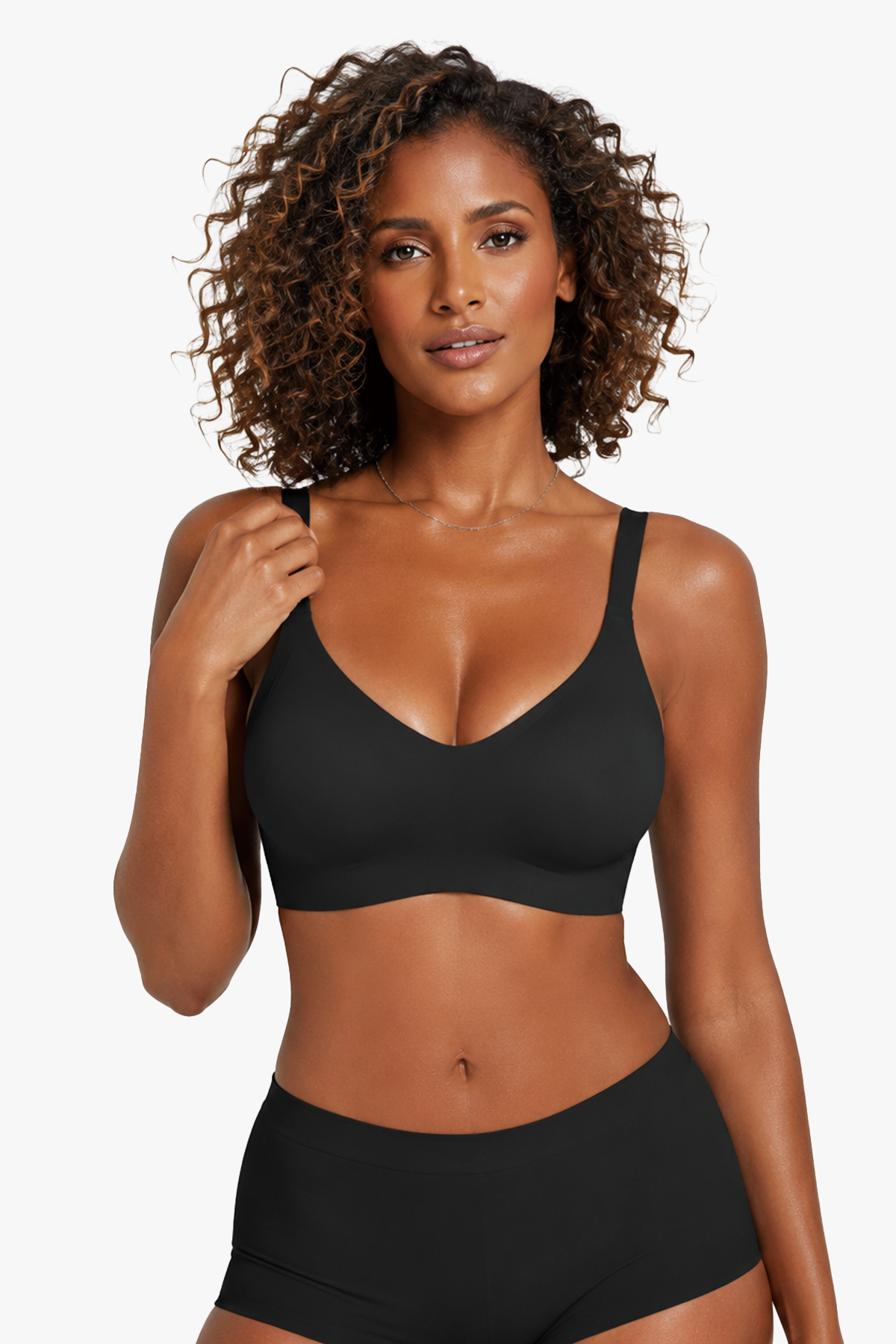 Jelly Bras for Women No Underwire Full Coverage Push Up Bra Wireless Seamless Bra Comfortable Tshirt Bralettes Black