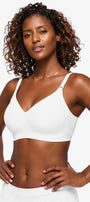 Jelly Bras for Women No Underwire Push Up Seamless Supportive Plunge Bra Full Coverage Comfortable Bralettes White