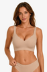 Nude seamless scalloped T-shirt bra with wide straight shoulder straps