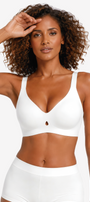 Jelly Bras for Women No Underwire Seamless Push Up Bra Full Support Comfort Bralettes Wireless Plunge Everyday Bra White