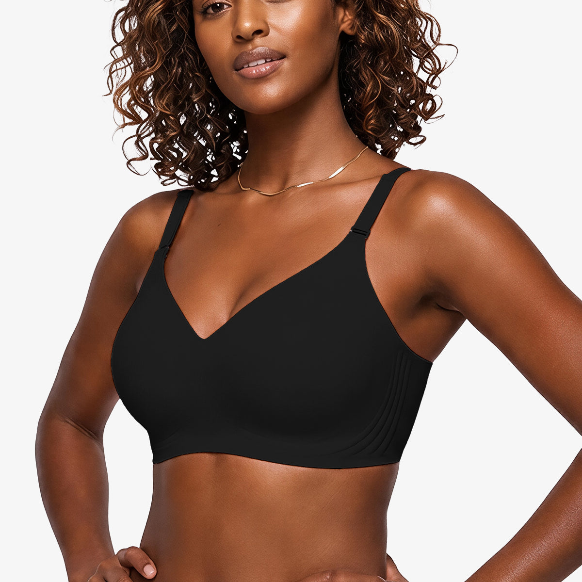 Jelly Bras for Women No Underwire Push Up Seamless Supportive Plunge Bra Full Coverage Comfortable Bralettes Black