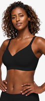 Jelly Bras for Women No Underwire Push Up Seamless Supportive Plunge Bra Full Coverage Comfortable Bralettes Black