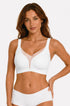 White deep V mesh bra, no underwire, push-up style