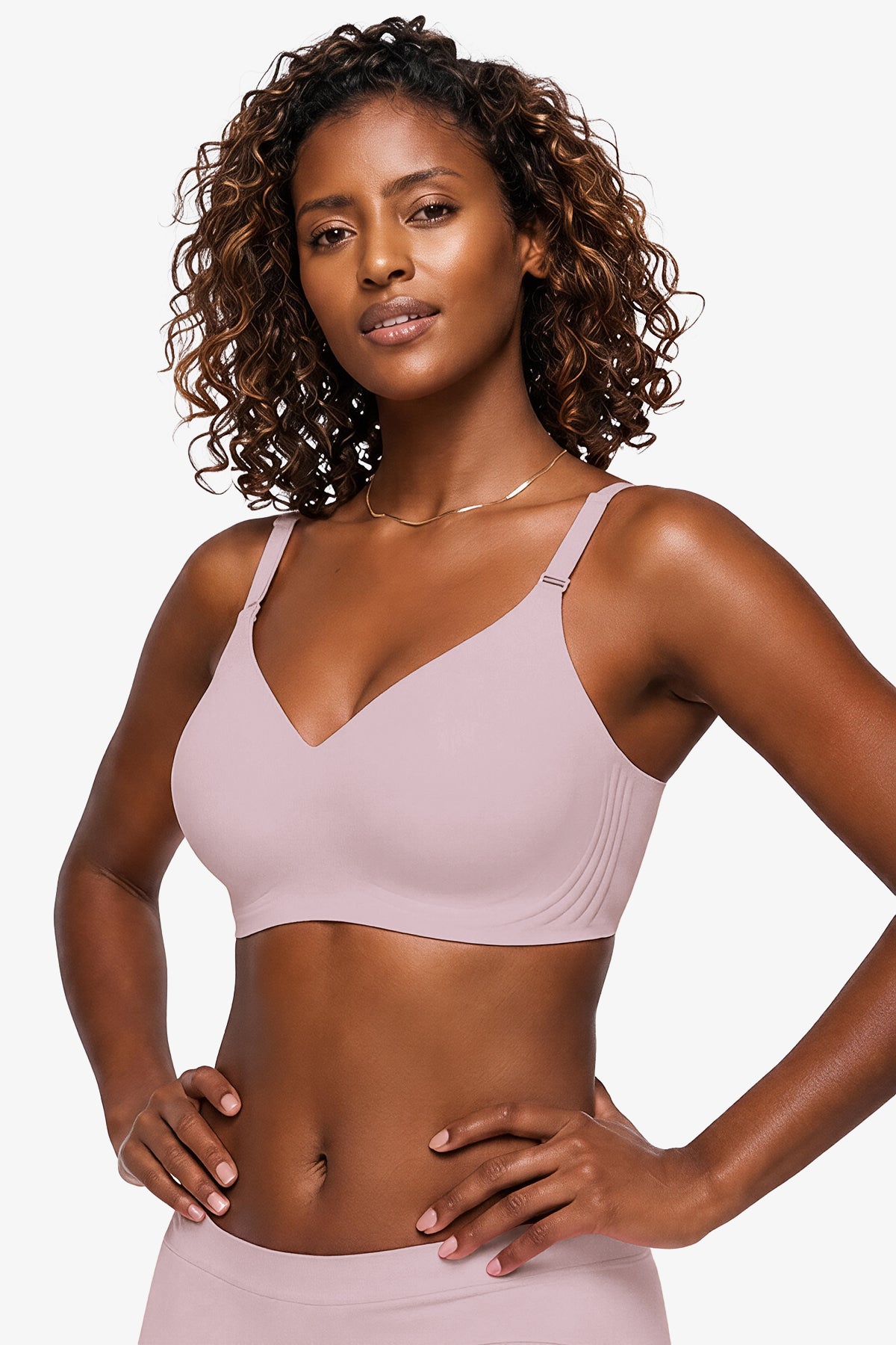 Jelly Bras for Women No Underwire Push Up Seamless Supportive Plunge Bra Full Coverage Comfortable Bralettes Pink