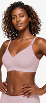 Jelly Bras for Women No Underwire Push Up Seamless Supportive Plunge Bra Full Coverage Comfortable Bralettes Pink
