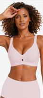 Jelly Bras for Women No Underwire Seamless Push Up Bra Full Support Comfort Bralettes Wireless Plunge Everyday Bra Pink