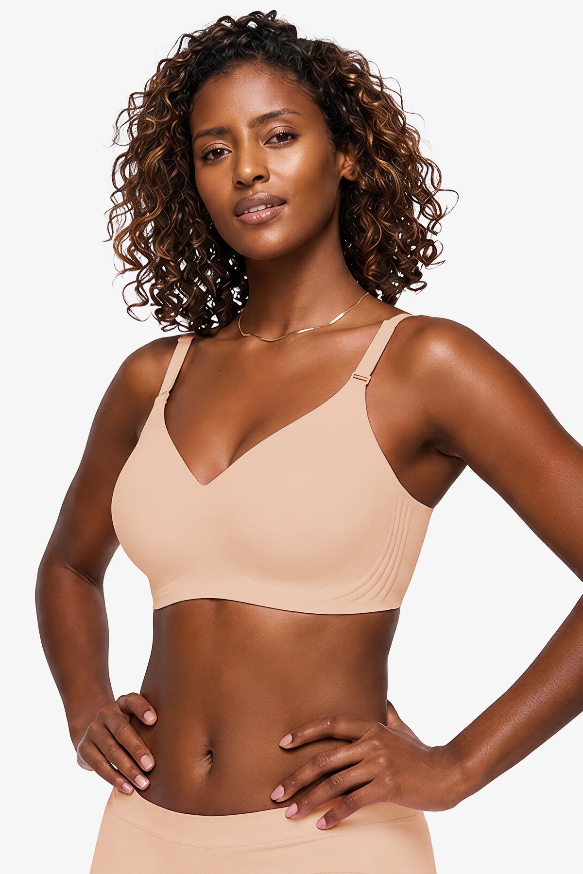 Jelly Bras for Women No Underwire Push Up Seamless Supportive Plunge Bra Full Coverage Comfortable Bralettes Nude