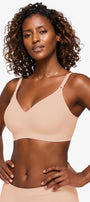 Jelly Bras for Women No Underwire Push Up Seamless Supportive Plunge Bra Full Coverage Comfortable Bralettes Nude