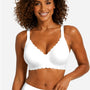 White scalloped full-coverage bra with smooth cups, no underwire