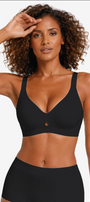 Jelly Bras for Women No Underwire Seamless Push Up Bra Full Support Comfort Bralettes Wireless Plunge Everyday Bra Black