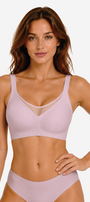 Jelly Bras for Women No Underwire Push Up V Mesh Seamless Comfort Tshirt Bra Supportive Lift Bralette Everyday Bra Pink