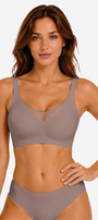 Jelly Bras for Women No Underwire Push Up V Mesh Seamless Comfort Tshirt Bra Supportive Lift Bralette Everyday Bra Coffee
