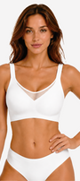 Jelly Bras for Women No Underwire Push Up V Mesh Seamless Comfort Tshirt Bra Supportive Lift Bralette Everyday Bra White