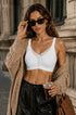 White deep V mesh bralette with no underwire and push-up lift