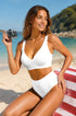 White deep V wireless supportive bra with wide straps and smooth T-shirt fit