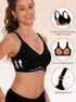 Black support bralette with adjustable straps and contrasting neckline trim