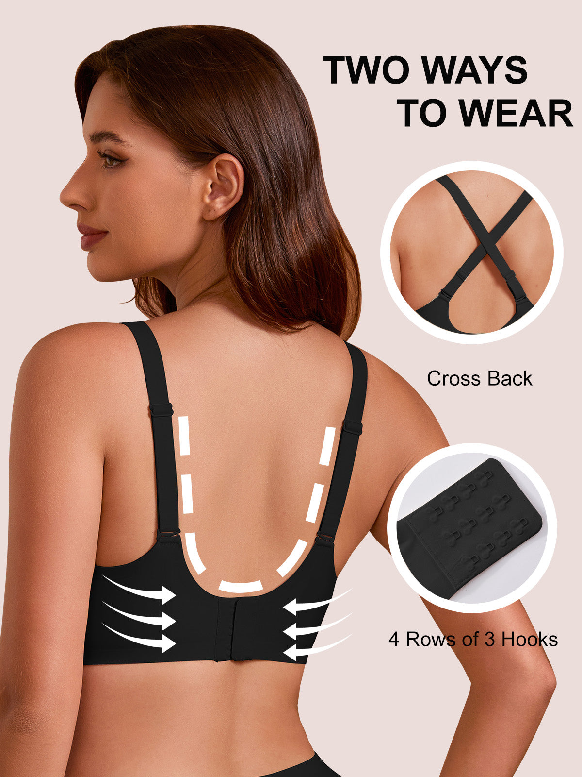 COCOMARTS Jelly Bras for Women No Underwire Push Up Deep V Mesh Comfort T Shirt Bralette Wireless Seamless Everyday Bra Black