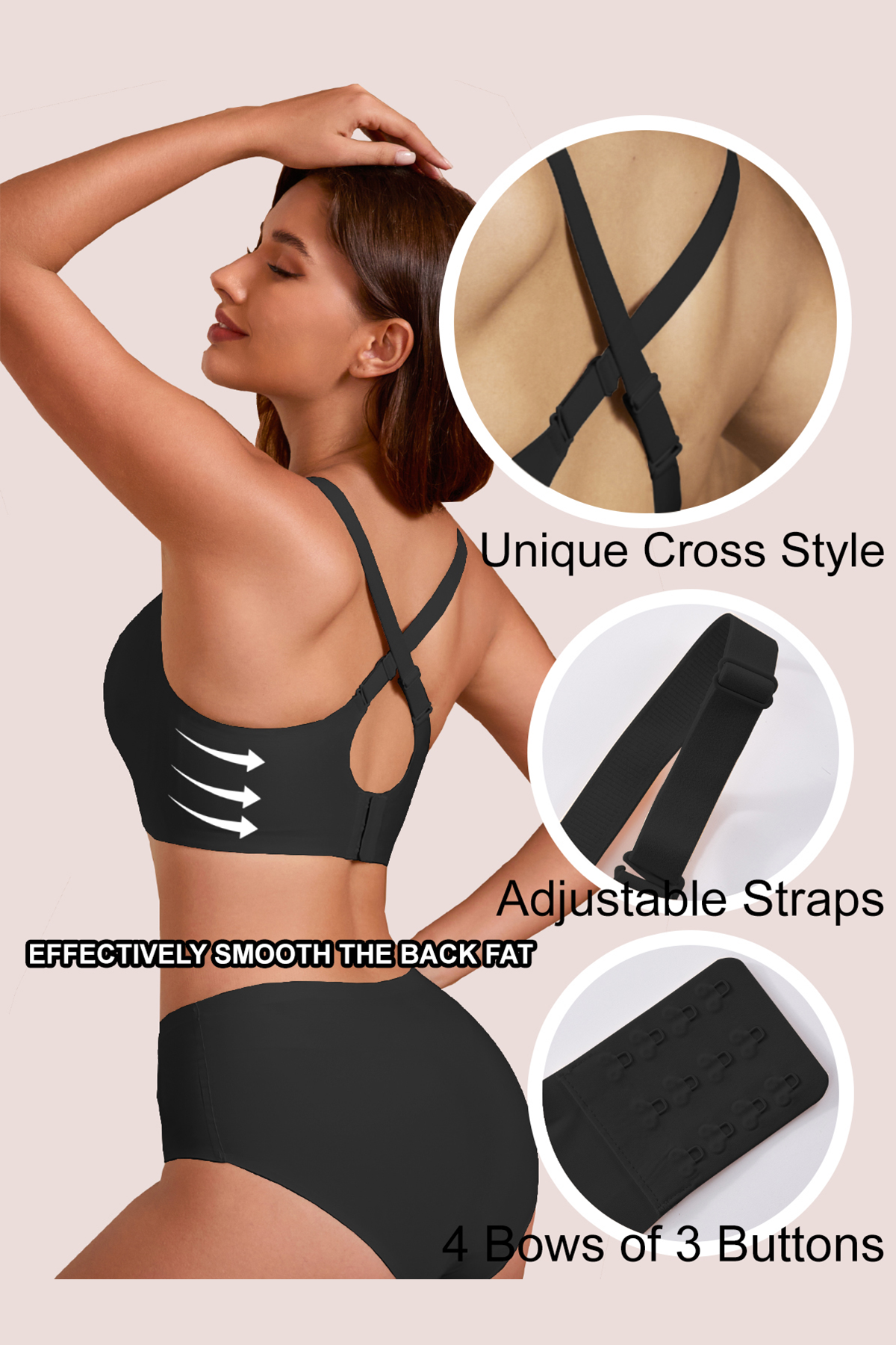 Jelly Bras for Women No Underwire Push Up V Mesh Seamless Comfort Tshirt Bra Supportive Lift Bralette Everyday Bra Black