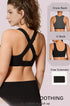 Black wireless bra with adjustable straps crossed at the back