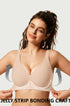 Nude deep V wireless bra with clean V neckline and smooth molded cups