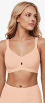 Jelly Bras for Women No Underwire Seamless Push Up Bra Full Support Comfort Bralettes Wireless Plunge Everyday Bra Nude
