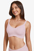 Pink wireless t-shirt bra, scoop neckline, smooth full-coverage cups