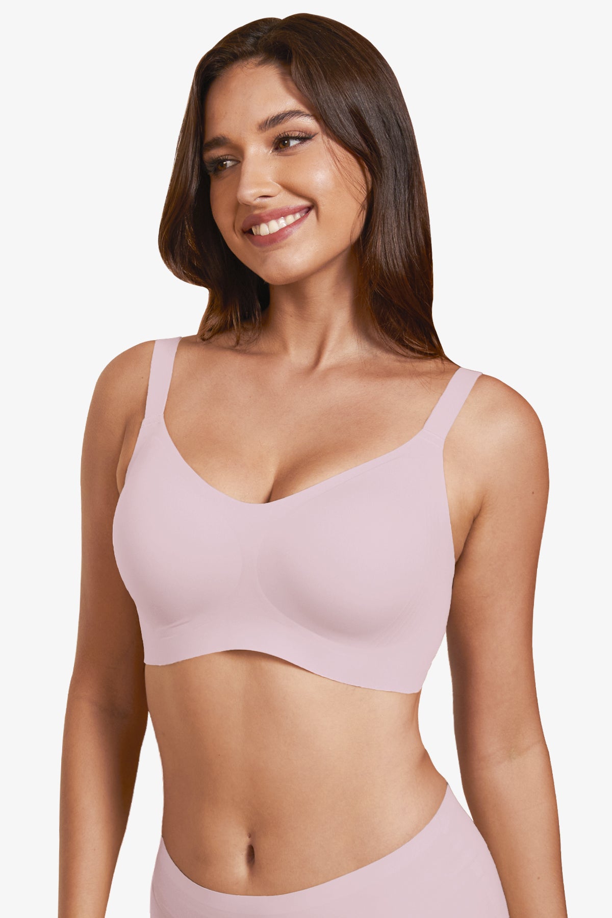 Jelly Bras for Women No Underwire Full Coverage Push Up Bra Wireless Seamless Bra Comfortable Tshirt Bralettes Pink