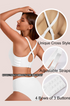 White seamless V-neck bra with cross-back straps