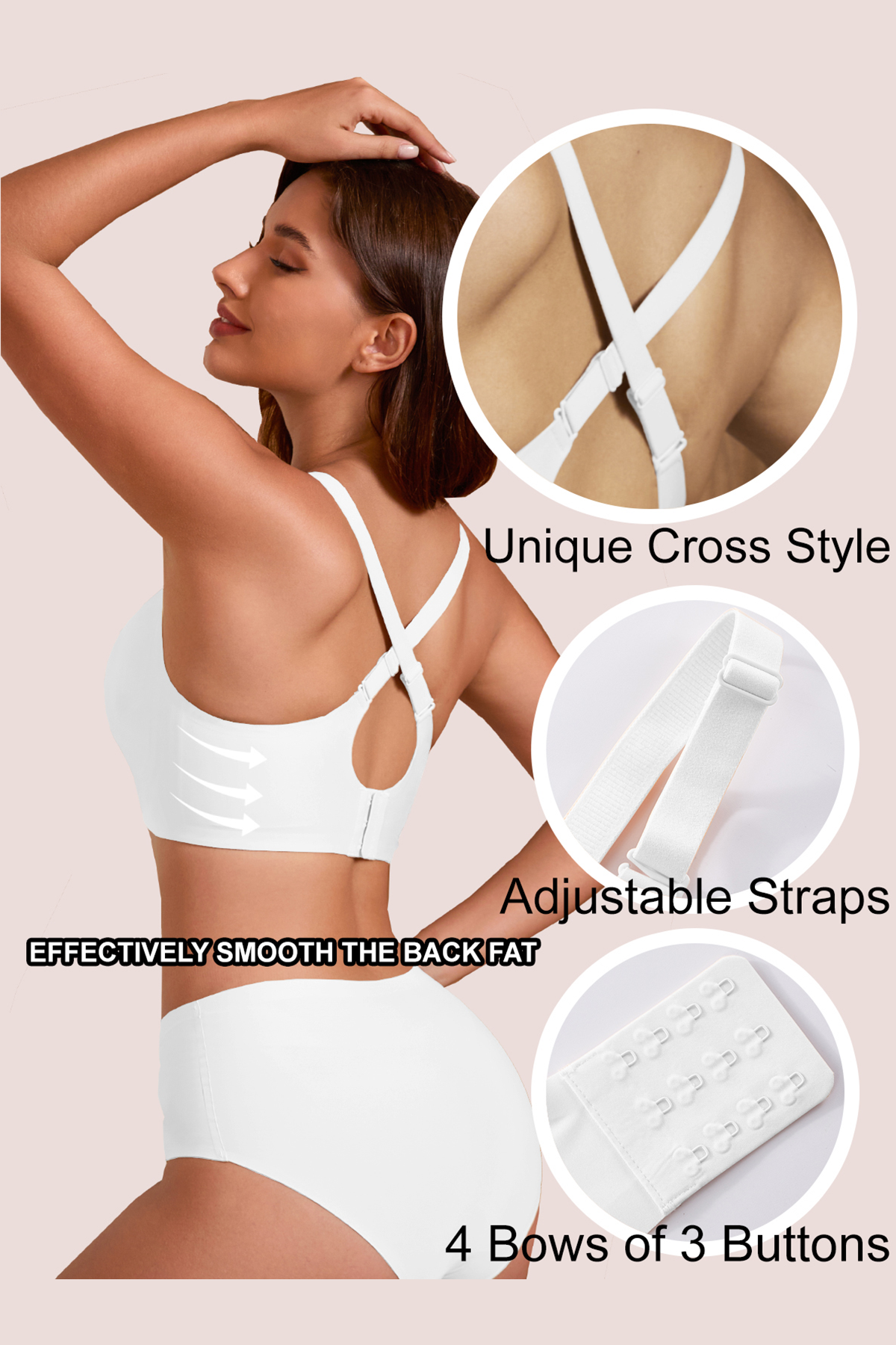 Jelly Bras for Women No Underwire Push Up V Mesh Seamless Comfort Tshirt Bra Supportive Lift Bralette Everyday Bra White