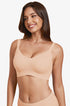 Nude seamless full-coverage T-shirt bra with wide shoulder straps