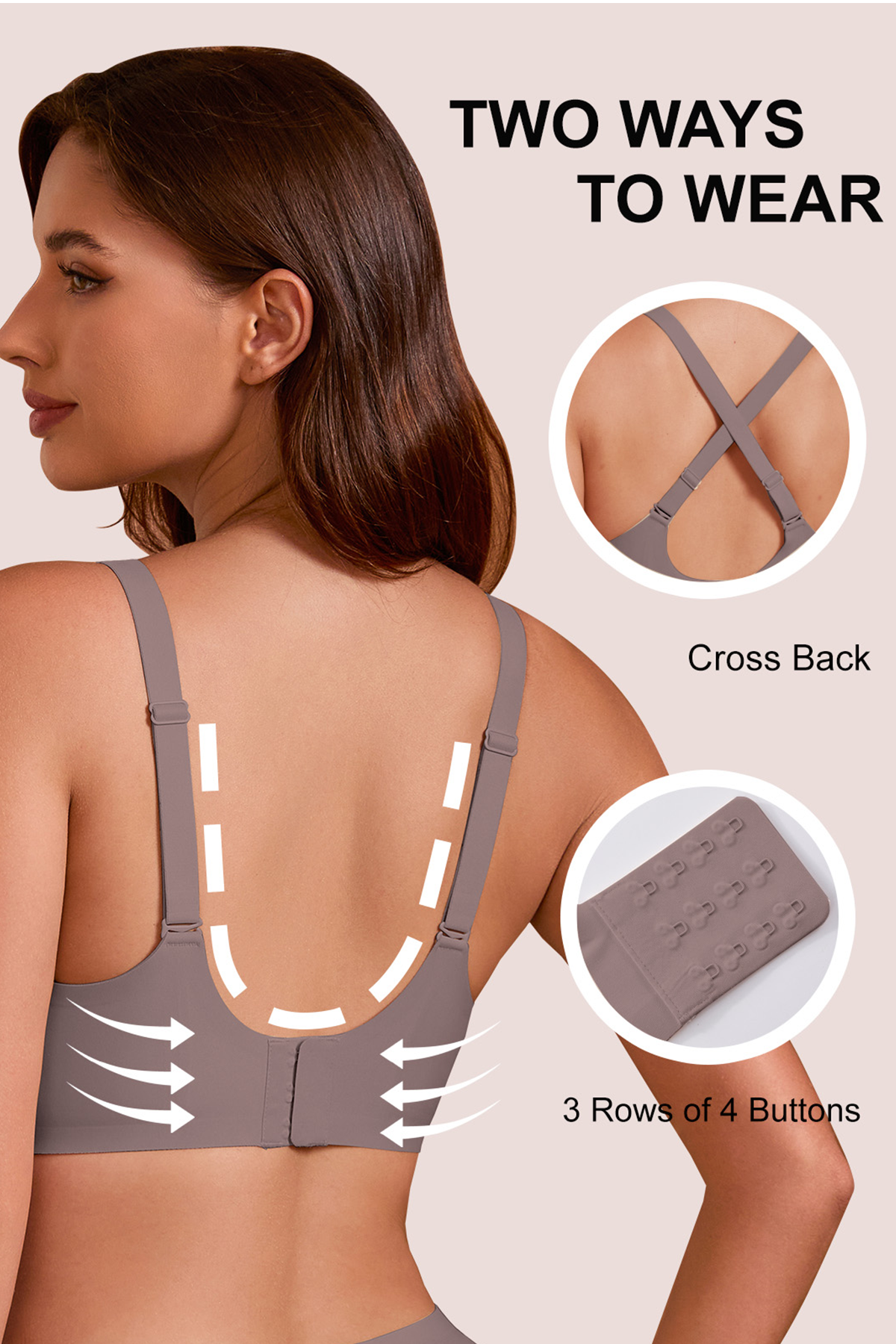 Jelly Bras for Women No Underwire Push Up Deep V Mesh Comfort T Shirt Bralette Wireless Seamless Everyday Bra Coffee