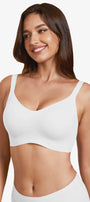 White full-coverage T-shirt bra with smooth neckline