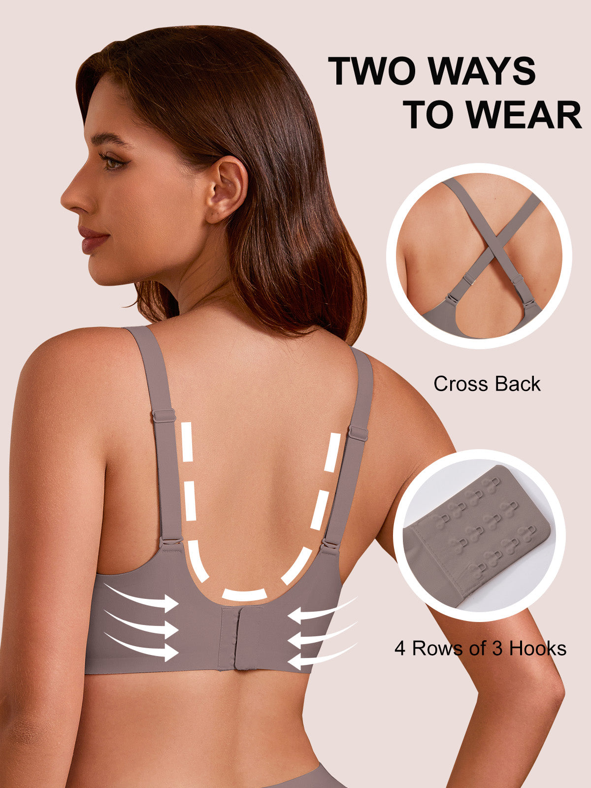 COCOMARTS Jelly Bras for Women No Underwire Push Up Deep V Mesh Comfort T Shirt Bralette Wireless Seamless Everyday Bra Coffee