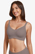 Coffee-brown seamless t-shirt bra with V neckline and smooth under-bust band