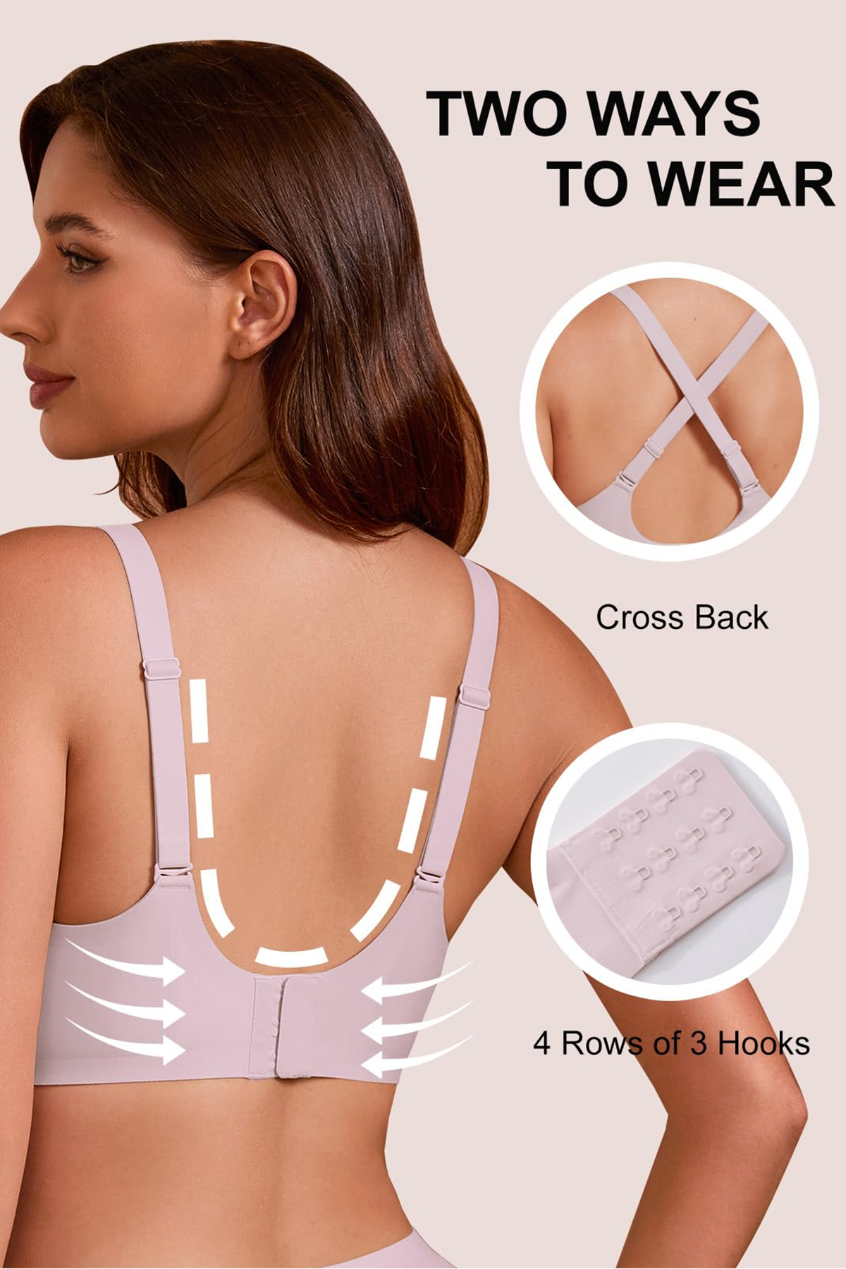 Jelly Bras for Women No Underwire Push Up Deep V Mesh Comfort T Shirt Bralette Wireless Seamless Everyday Bra Pink