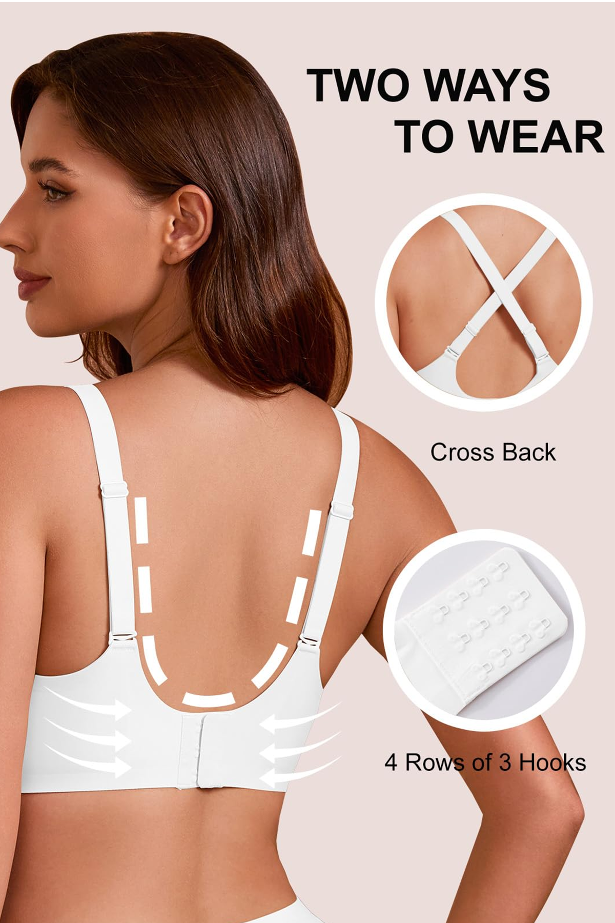 Jelly Bras for Women No Underwire Push Up Deep V Mesh Comfort T Shirt Bralette Wireless Seamless Everyday Bra White