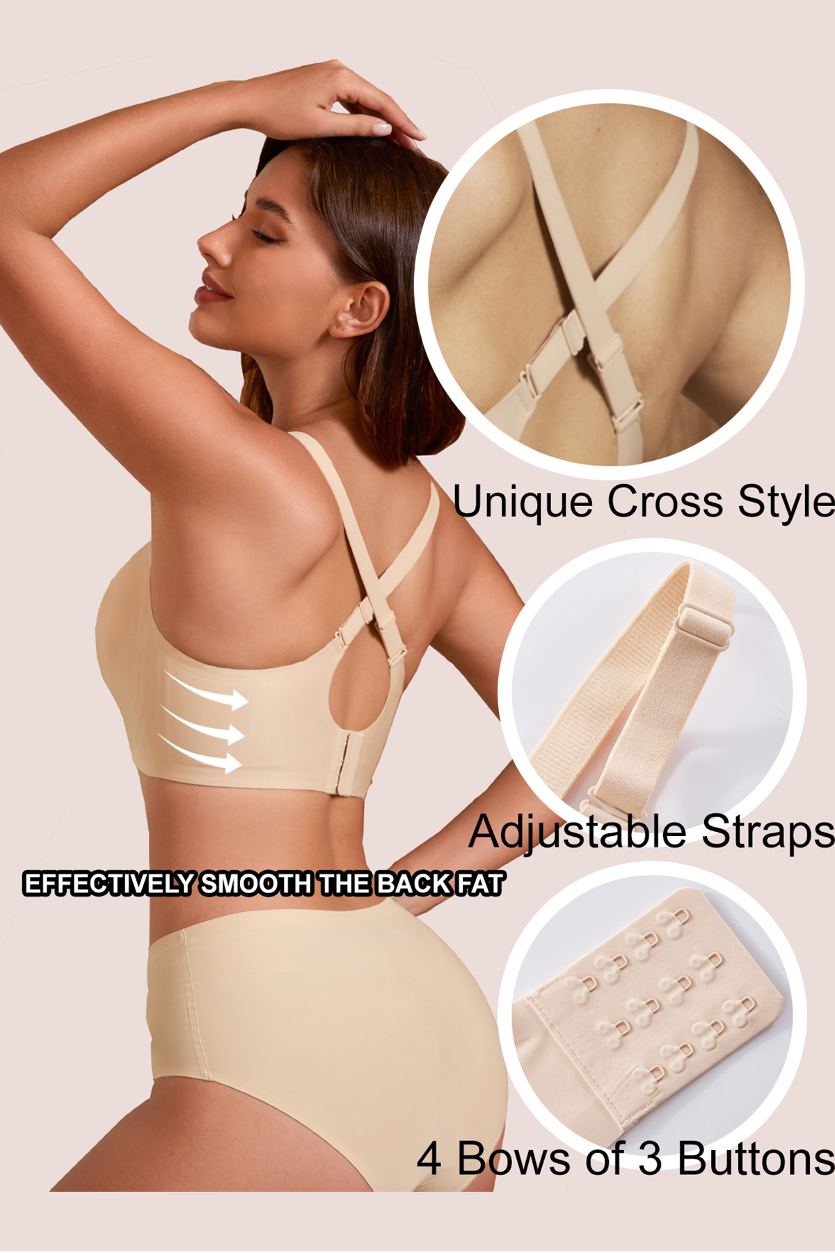 Jelly Bras for Women No Underwire Push Up V Mesh Seamless Comfort Tshirt Bra Supportive Lift Bralette Everyday Bra Nude