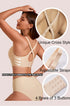 Nude seamless no-underwire V-mesh jelly bra with cross-back adjustable straps