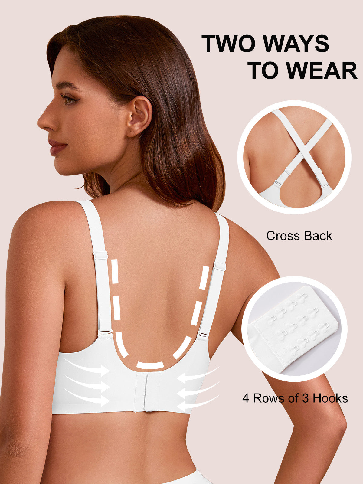 COCOMARTS Jelly Bras for Women No Underwire Push Up Deep V Mesh Comfort T Shirt Bralette Wireless Seamless Everyday Bra White