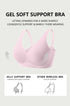 Pink deep V wireless supportive bra with curved underband and dotted trim