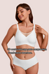 White seamless V-neck bra with contoured 3D cups and smooth finish