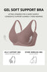 Grey deep V wireless supportive t-shirt bra with curved underband