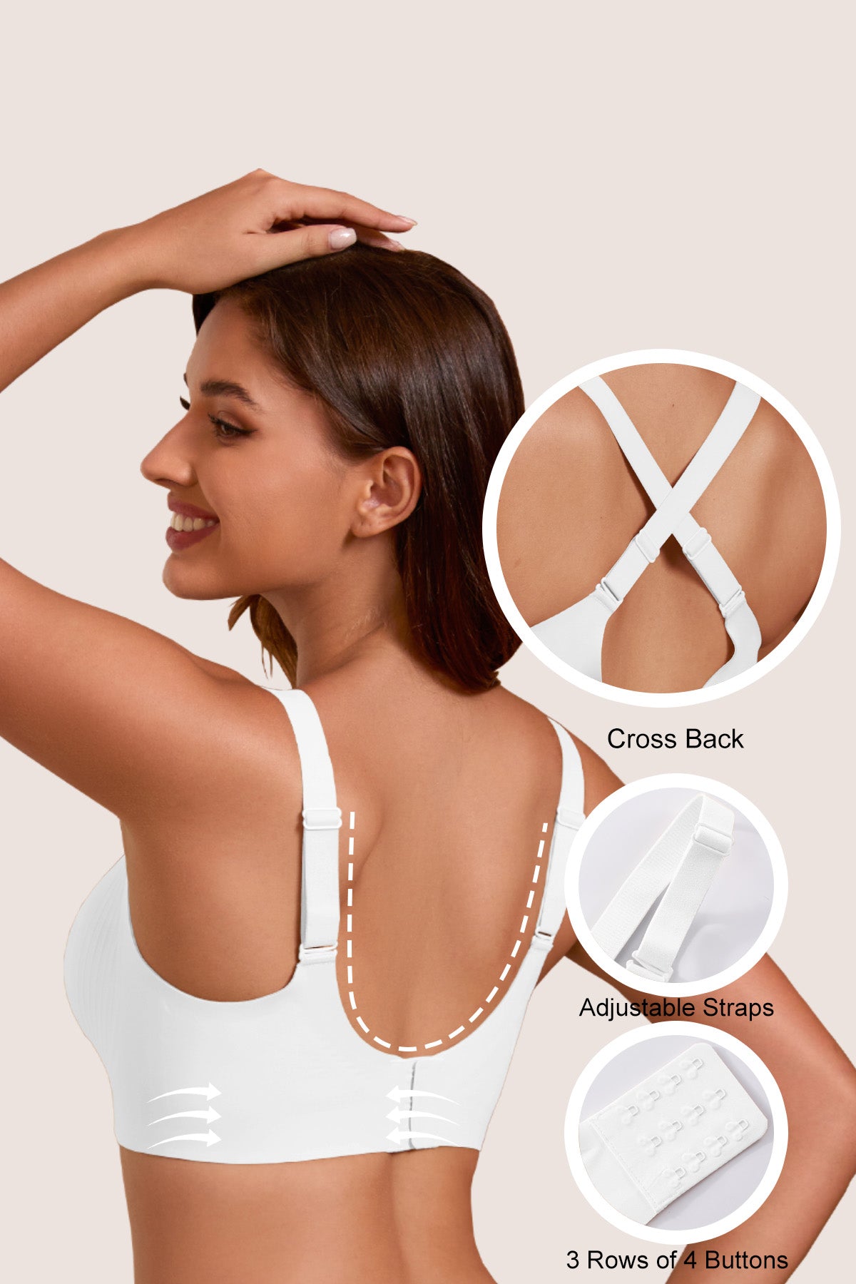 Jelly Bras for Women No Underwire Full Coverage Push Up Bra Wireless Seamless Bra Comfortable Tshirt Bralettes White