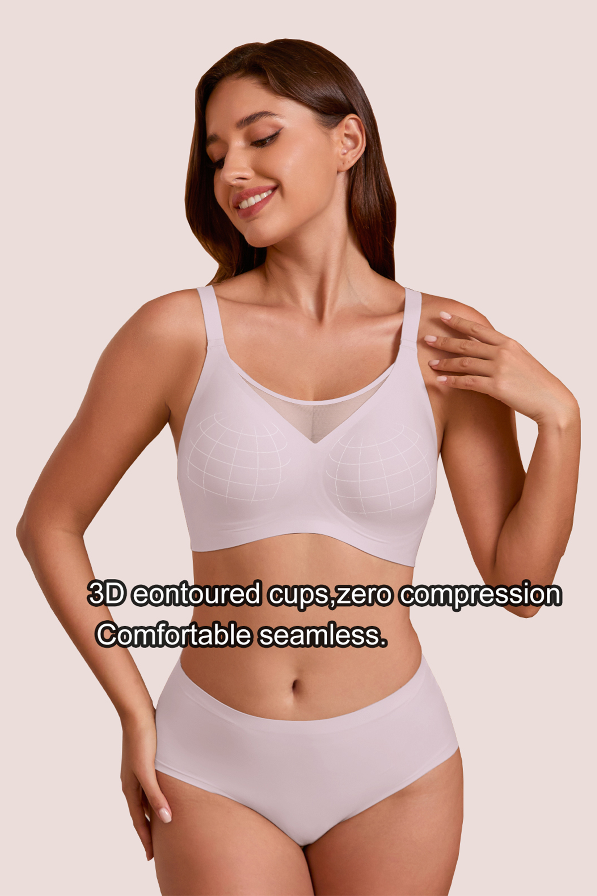 Jelly Bras for Women No Underwire Push Up V Mesh Seamless Comfort Tshirt Bra Supportive Lift Bralette Everyday Bra Pink