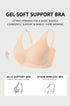 Nude wireless support bra diagram with deep V cup shape