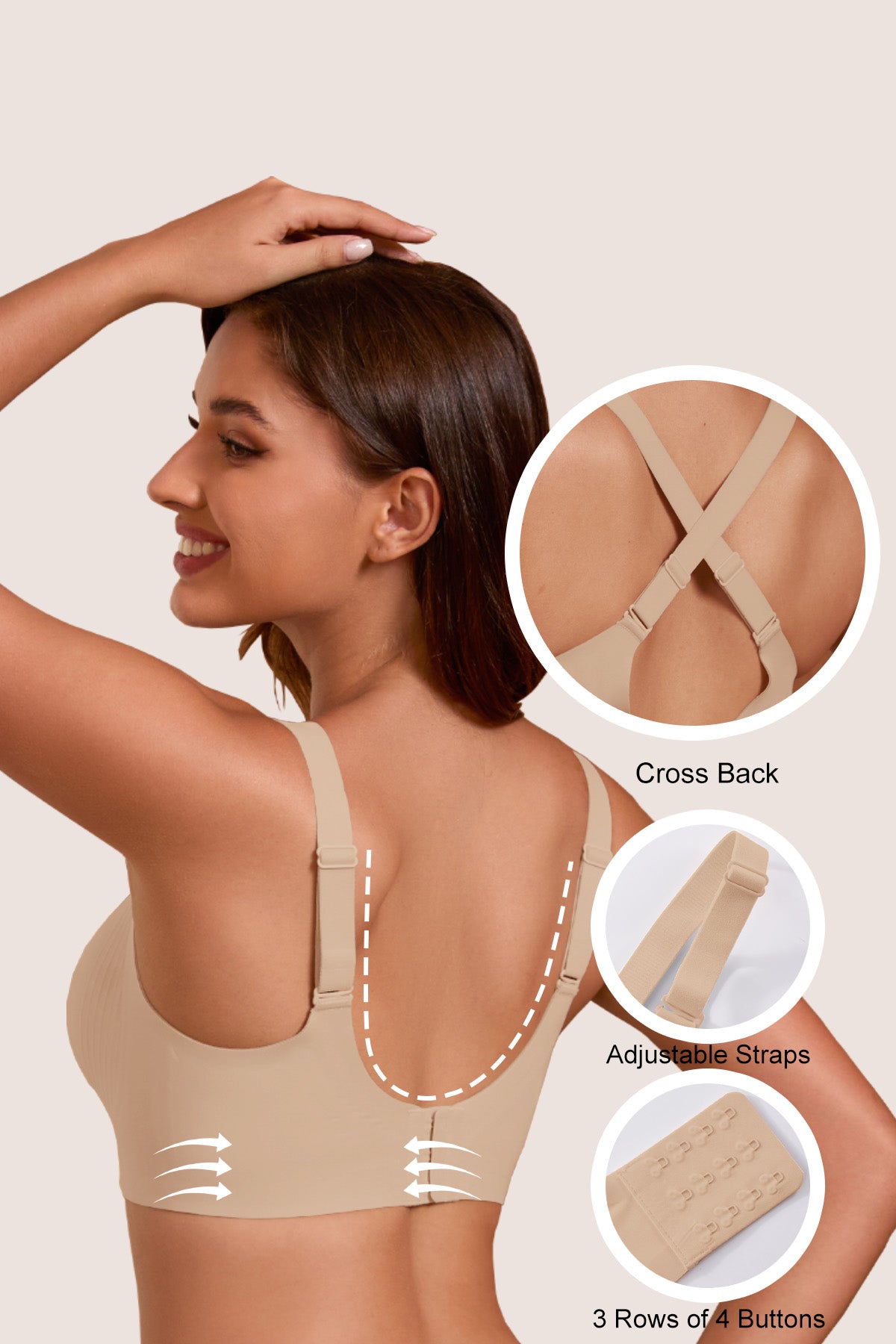 Jelly Bras for Women No Underwire Full Coverage Push Up Bra Wireless Seamless Bra Comfortable Tshirt Bralettes Nude