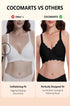 Black wireless bra with scalloped trim and wide adjustable straps