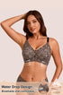 Leopard print plunge wireless bra with seamless cups and black trim