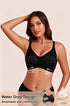 Black seamless wireless plunge bra with water-drop style cup seams